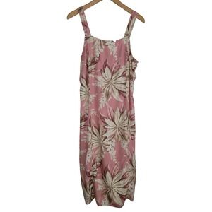 Vintage Islander Pink Floral Dress Size 16 Women's Casual Summer Floral